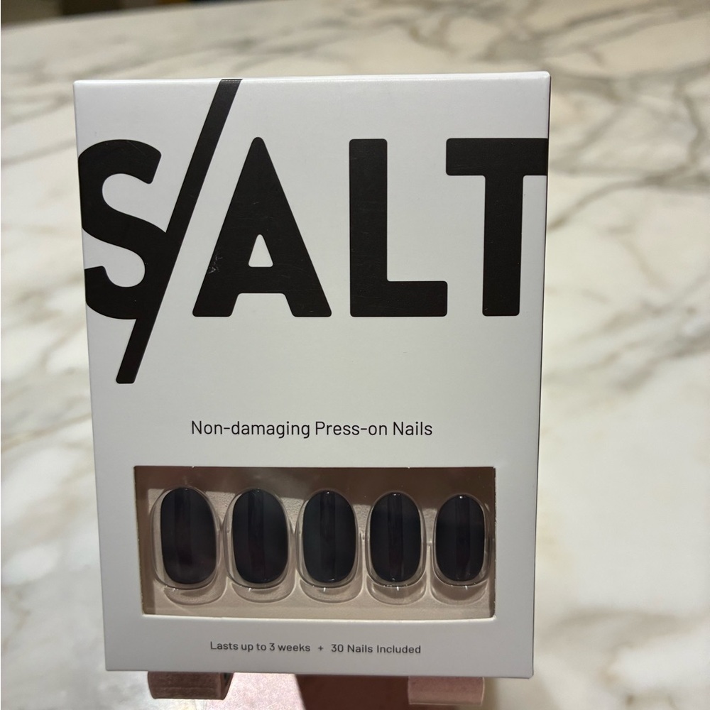SALT pinstripe-navy Press-On Nails